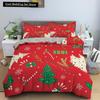 Merry Christmas King Queen Duvet Cover XMAS Bedding Set for Kid Santa Claus Quilt Cover Cartoon 2/3pcs Polyester Comforter Cover