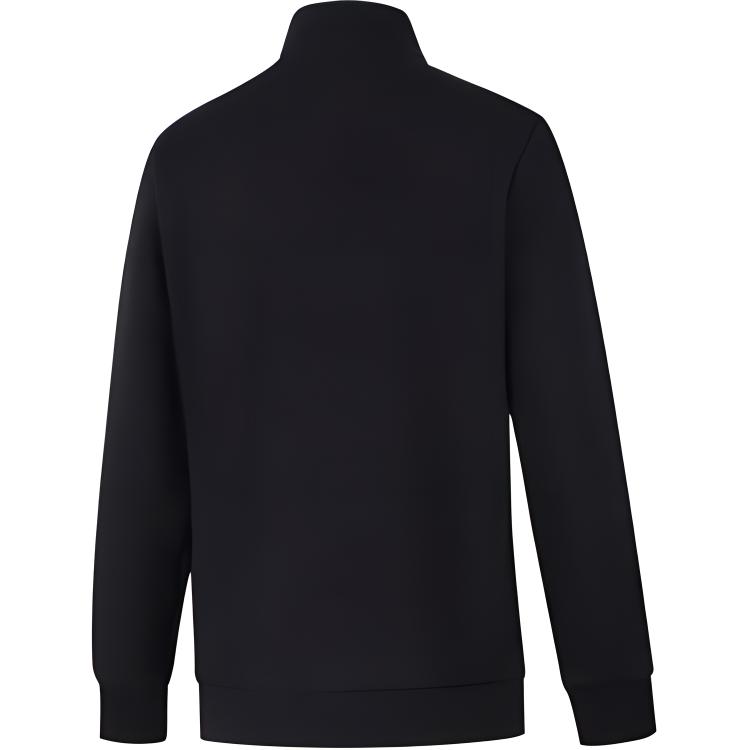 Li-Ning Solid Color Logo Stand Collar Cardigan Sweatshirt Women Sweatshirt Black AWDUA76-1