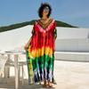 European & American Cotton Print Beach Cover-Up Long Dress - Plus Size Swimsuit Sunscreen Robe