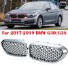 1 Pair Diamond Star Style Gloss Black Front Kidney Grill Grille for BMW G30/G382017-2019