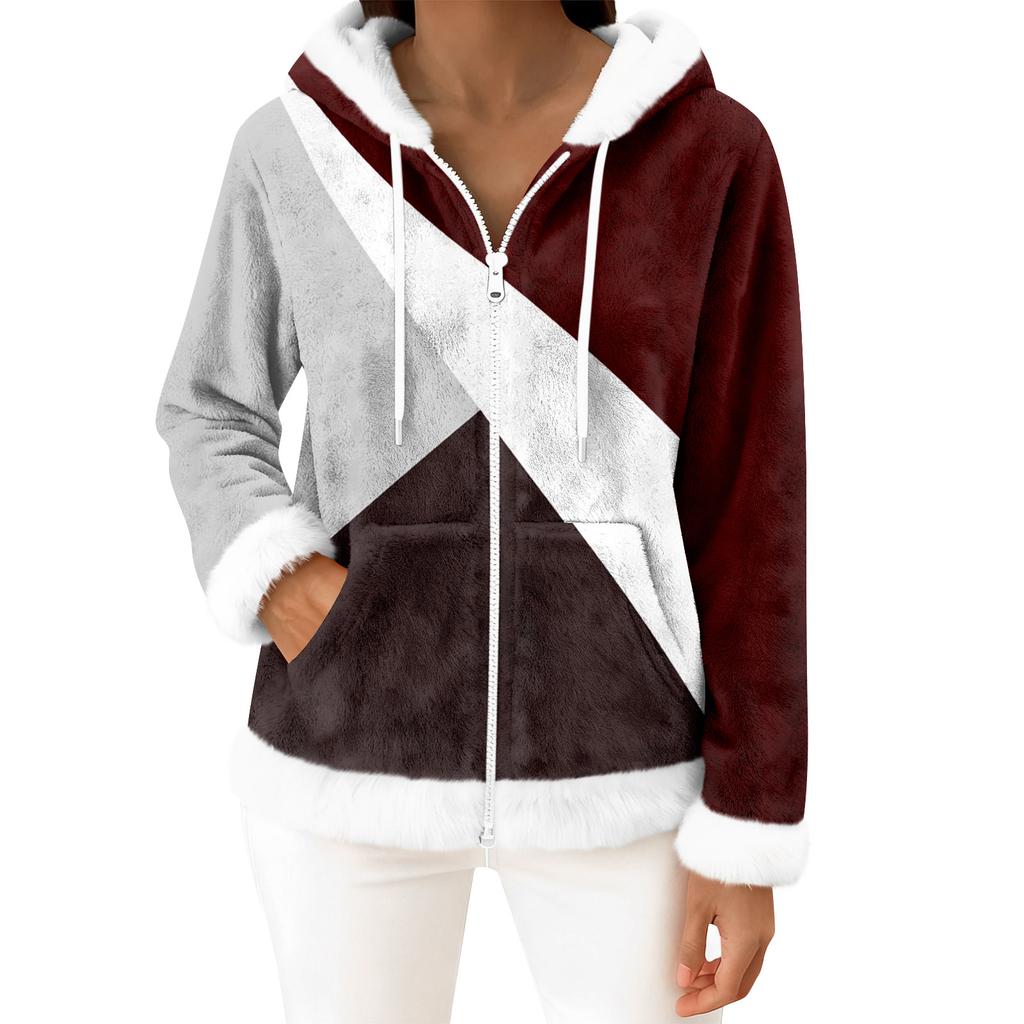 Moteriškas kasdienis madingas ilgomis rankovėmis užsegamas vilnos kardiganas su gobtuvu