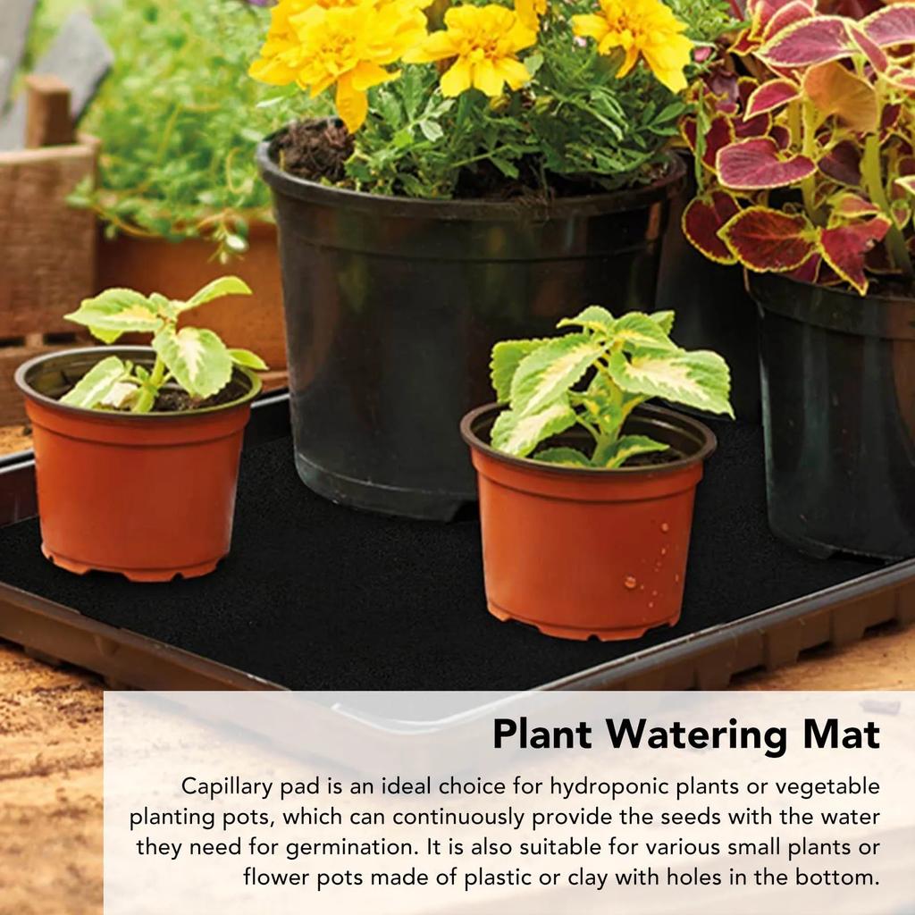 Pflanzenbewässerungsmatte mit 10 Stück Pflanzenmarkierungs-Etiketten, 3 mm Dicke, Automatische Selbstbewässerungsmatte, Filz-Kapillarmatten für Garten, Terrasse