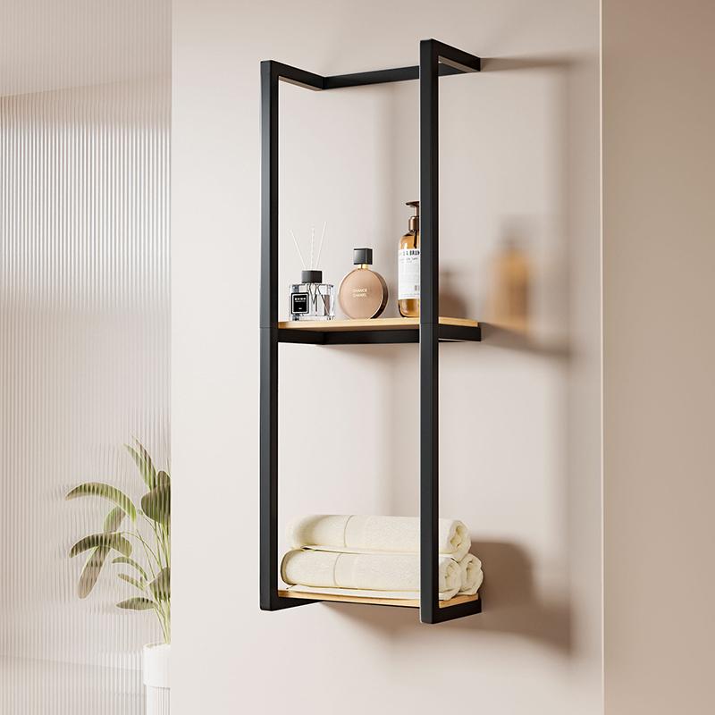 2-Layer Towel Storage Shelf Wall Mounted Towel Storage Rack Durable Storage Shelf For Toiletry Space Saving Organizer