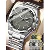 1pc Business Men's Stainless Steel Waterproof Luminous Quartz Watch With Date And Day Display, Men's Gift