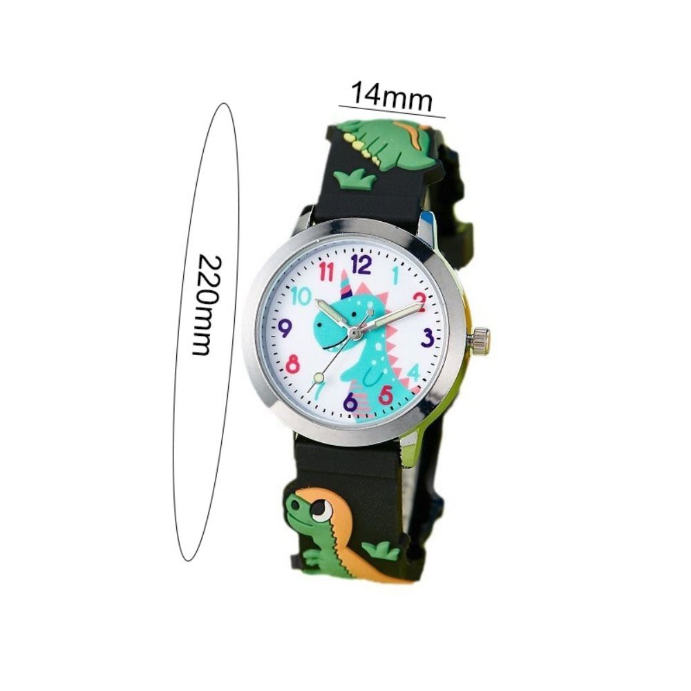 Round Dinosaur Wristwatch PU Watchband Wrist Watch Fashion Quartz Watch