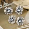 Accessories Set Earrings Necklace Ring Imitation Pearl Platinum Grey Beads Women'S High Sense Elegance