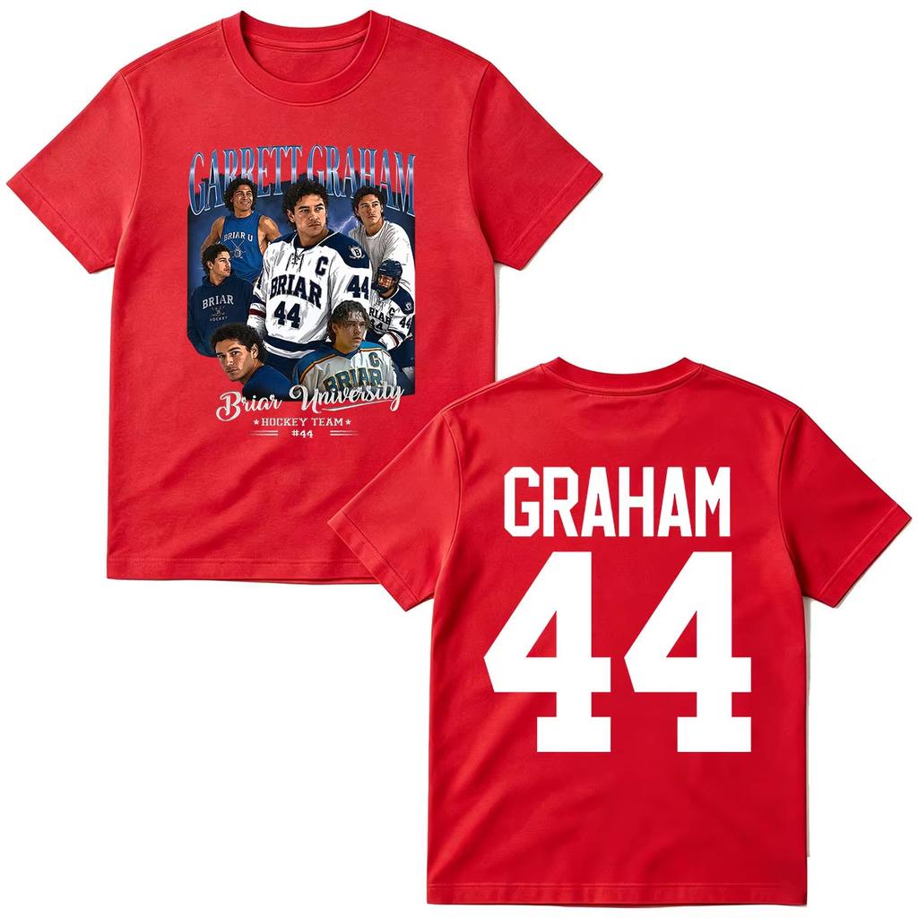2026 Zomer Unisex Vintage Top Mode T-shirt Buiten de Campus Garrett Graham 44 T-shirts Briar University Hockey T-shirt Gotische Katoenen Oversized T-shirts