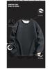 Men's Lambswool Round Neck Hoodie, Velvet-Lined, Thick, Long Sleeve, Warm Winter Top, No Hood