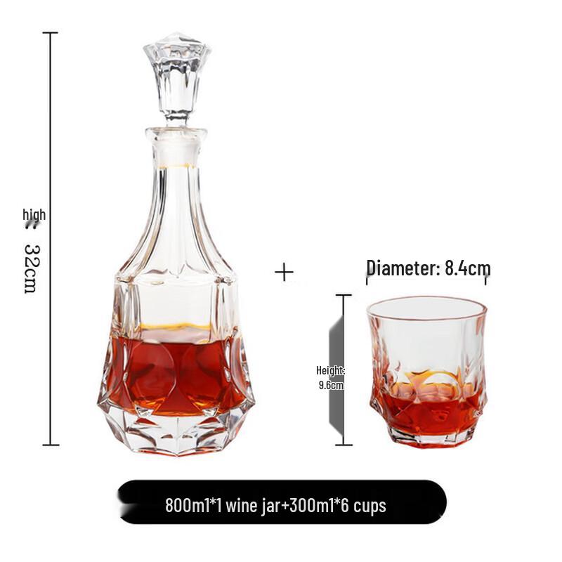 7-Piece European Crystal Whiskey Glassware Set