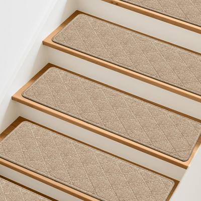 1pc Home Deco Non-Slip Stair Treads Self-adhesive Washable Carpet 8x30 Inch TPR Backing Stair Mats for Most Steps