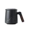 Ceramic Tea Brewing Cup: Coarse Pottery Personal Mug with Engraving - Perfect for Office or Souvenir Gift