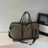 Retro Canvas Duffel Bag with Buckle Straps Large Capacity Travel Weekend Carry On Bag