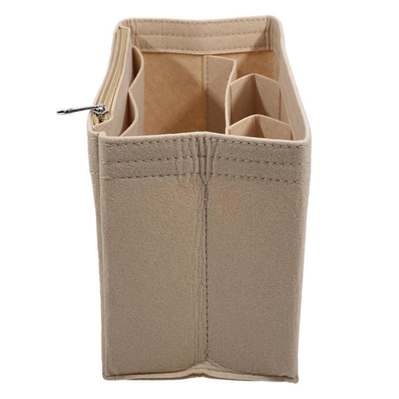 Multifunktionell Filt Handväska Organiser Insats Foder Plånbok Tote Väska Intern Förvaringsficka för Kosmetika Tillbehör Organisering
