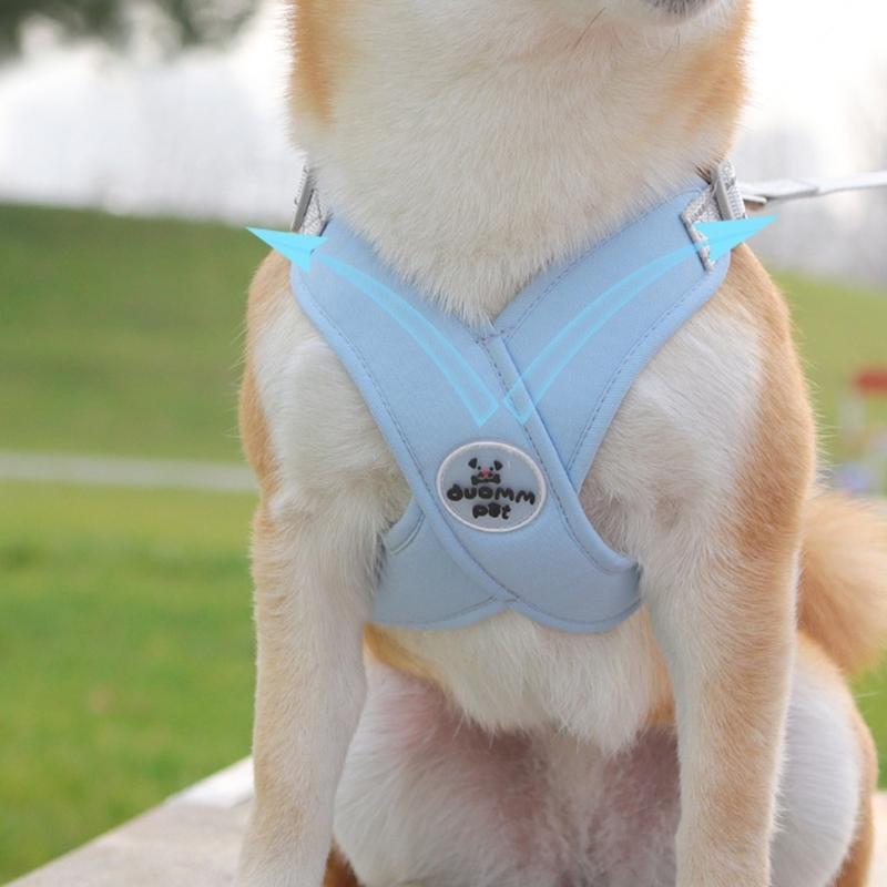 Dog Harness All-Weather Vest with Metal D-Ring Reflective Soft Harnesses with Leashes for Small Medium Dogs