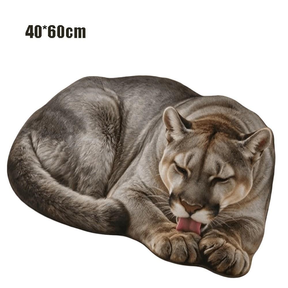 Non Slip Tiger Floor Mat Imitation Cashmere Animal Shape Mat Realistic Entrance Carpet  Home Decor