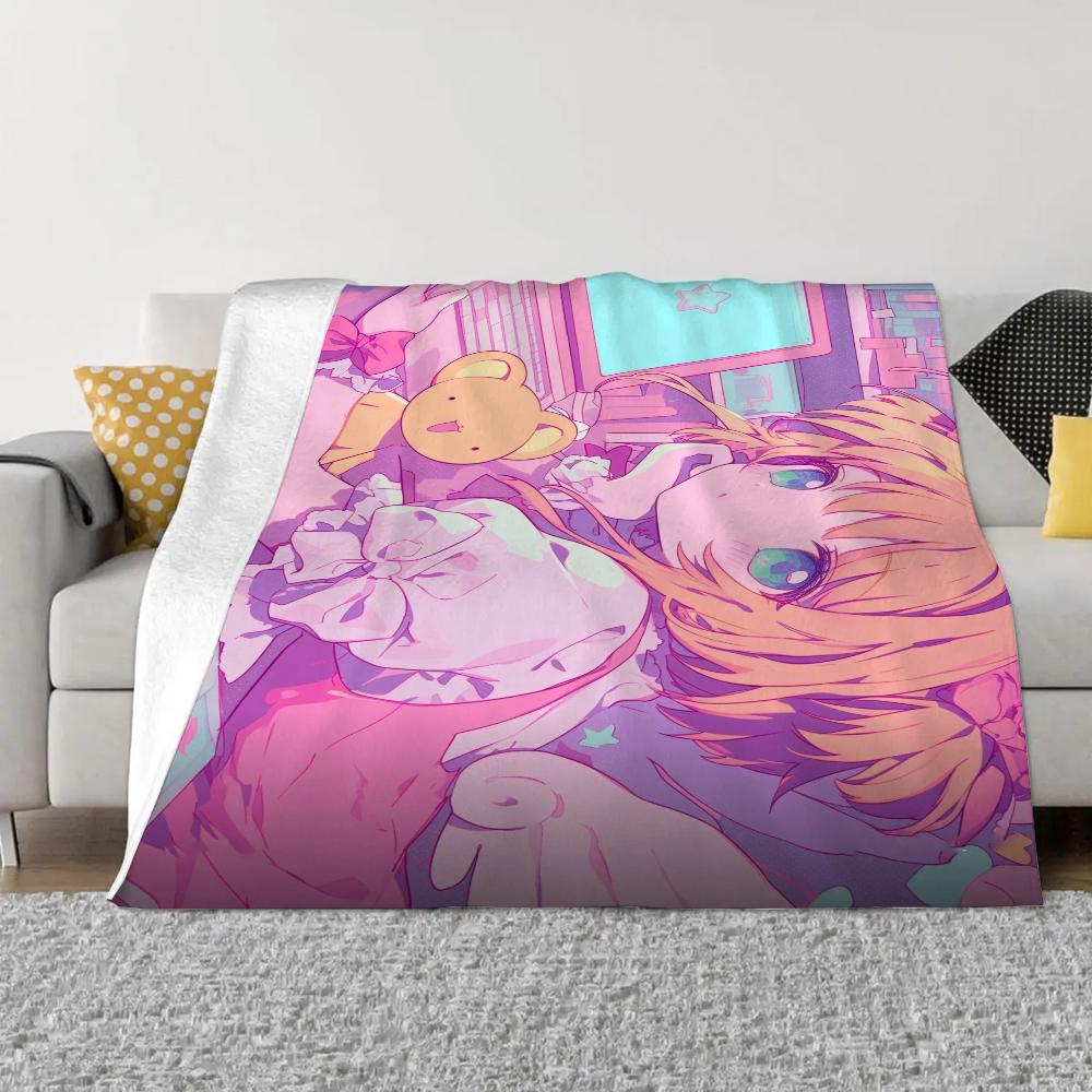 Cardcaptor Sakura Knitted Blanket King Size Microfiber Bedding Fluffy Soft Blankets and Throws Bed Throw Interior for Home Knee