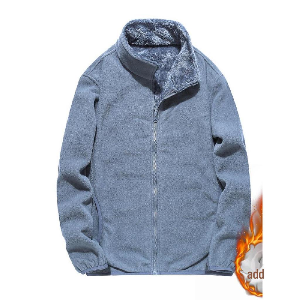 Men's Fleece Sherpa Hoodie Jacket - Double-sided, Thickened, Windproof for Autumn and Winter
