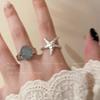 Ferienstil Seestern Offener Ring Damen Nische Überzogener Zeigefingerring Zubehör Fortgeschrittener Design Sinn Verstellbarer Ring