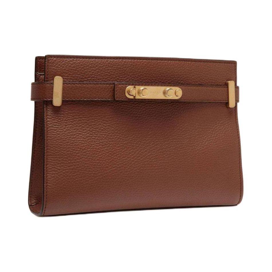 Bally Carriage Gold Metal Accessories Detachable Shoulder Strap Pebbled Leather Crossbody Shoulder Bag Women Bags Brown 6306825