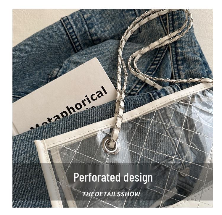 2024 Spring Women's Large PVC Transparent Tote - Casual Shoulder Bag, Summer Trend