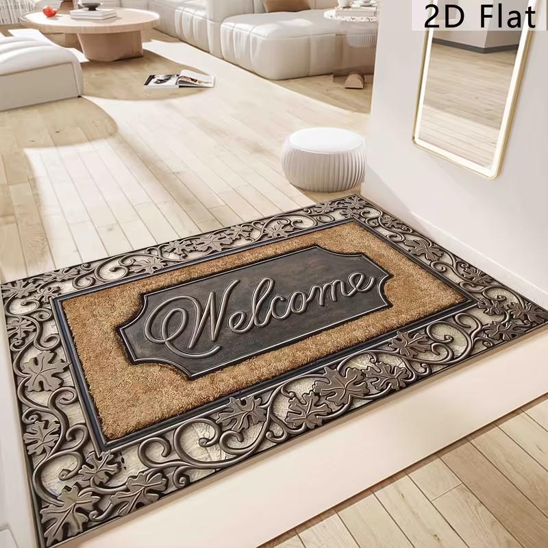 Welcome Home, The Abstract Line Pattern of The Anti Slip Floor Mat Is Used for Decorative Floor Mat At The Bathroom and Entrance
