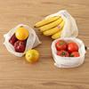 Kitchen Cotton with Drawstring Reusable Storage Bag Storage Mesh Bags Washable Fruit and Vegetable