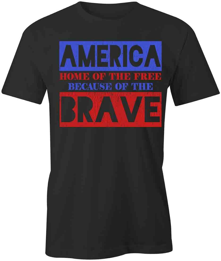 AMERICA HOME OF THE BRAVE TShirt Tee Short-Sleeved Cotton USA CLOTHING S1BSA476 XXL