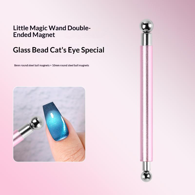 Double Headed Strong Magnetic Stick Cat Eye Magnet With 2 Steel Balls Nail Art Cylindrical For Uv Gel Polish Manicure Pen Tools