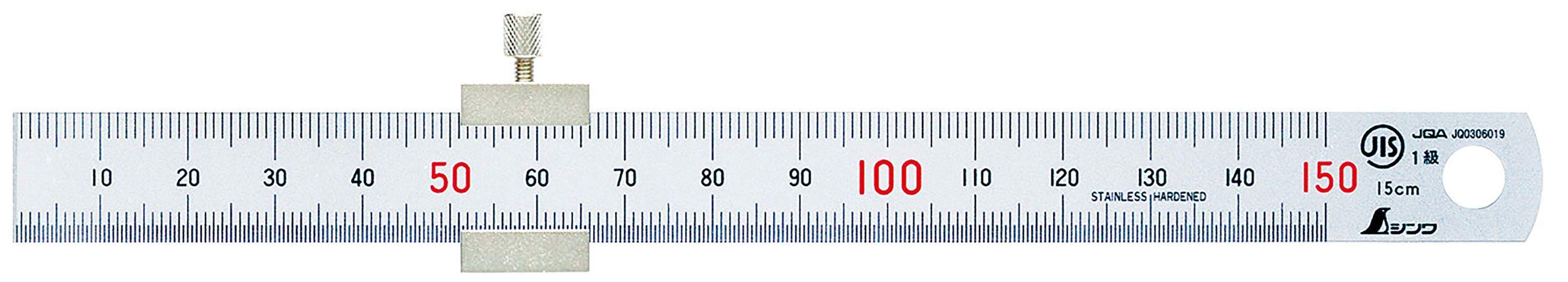 

Shinwa Sokutei Straight Measure Silver with Stopper 15cm 76751