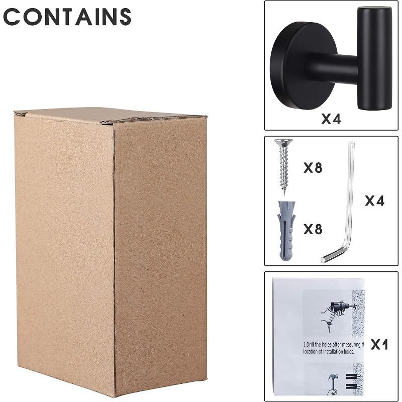 4 set gancio per asciugamani da bagno, appendiabiti da cucina, appendiporta resistente, per asciugamani accappatoi armadietti (devono essere forati e installati)