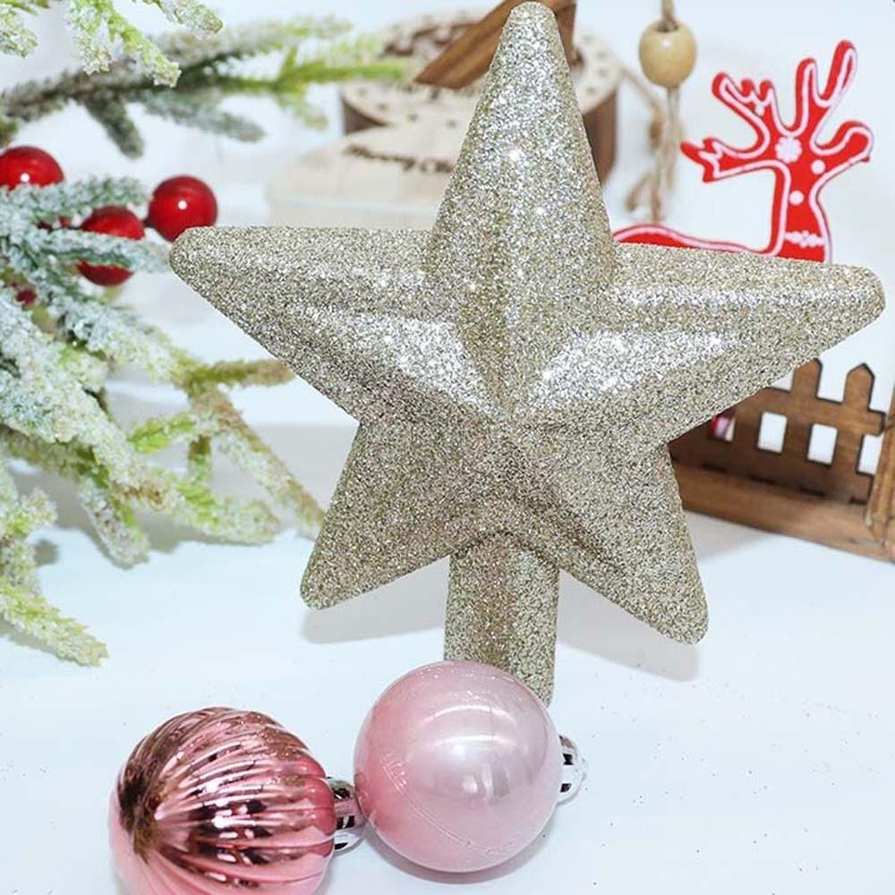 30pcs Plastic Christmas Balls Pendants Glitter Special-shaped Xmas Tree Toppers Shatterproof Star Christmas Ornaments