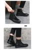 Men's European-American Leather Knight Boots: Large Size, Fashionable, Casual, Thick Sole, Height-Boosting, Winter-Autumn Dr. Martens Style.