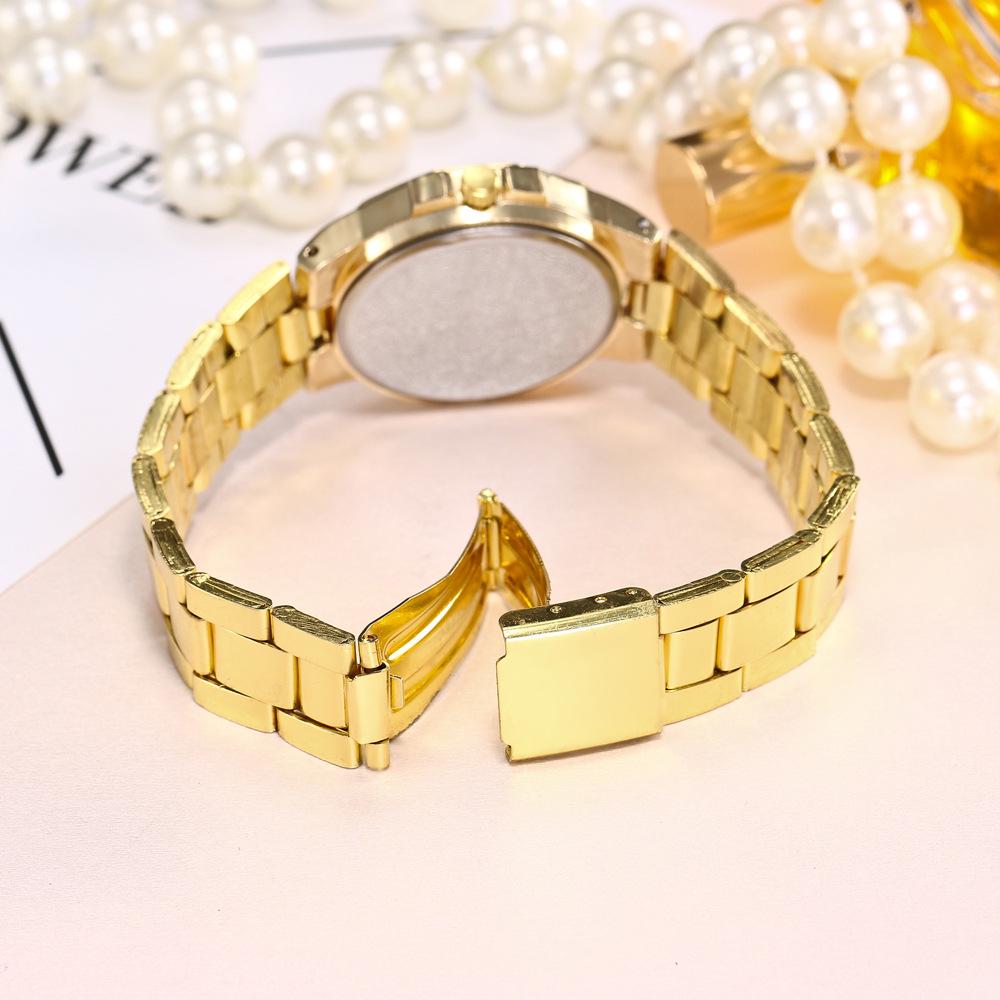 Fashion Women Stainless Steel Love Analog Quartz Round Wrist Watch