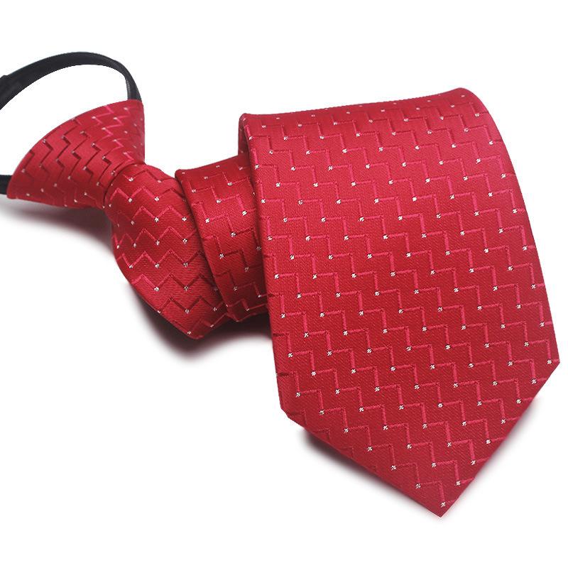 Men's 8cm No-Knot Zipper Tie - Easy-Pull Business Formal Tie