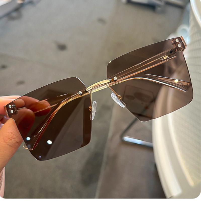 

Неполяризованные солнцезащитные очки для женщин, безободковые очки, градиентные солнцезащитные очки, женские винтажные классические модные очки чёрный