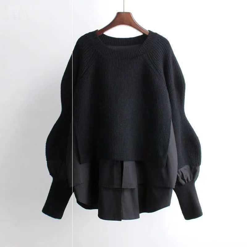 European Style Women's Patchwork Knit Cardigan: Fashionable Commute Sweater