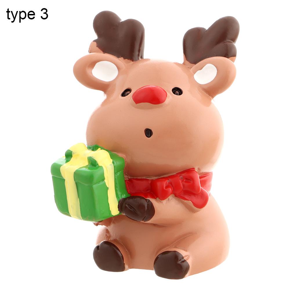 Mini Deer Figurines Resin Elk Toys Cake Topper Miniature Snow Scene Micro Landscape Home Decoration Christmas Supplies Craft