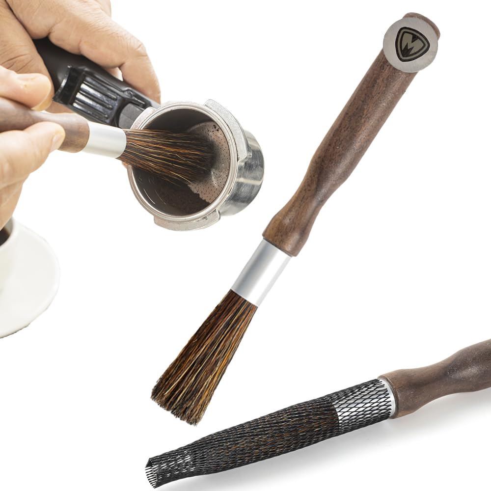 

FlukeForest Натуральная щетина кабана Магнитная щетка для кофемолки Кофе Регулируемая длина Сетчатый защитный экран Уход за кофемолкой 4573602760222 FF-GB100