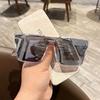 Fashion Oversized Square One-piece Sunglasses Women Retro Mirror Lens Eyewear Shades UV400 Men Punk Sun Glasses