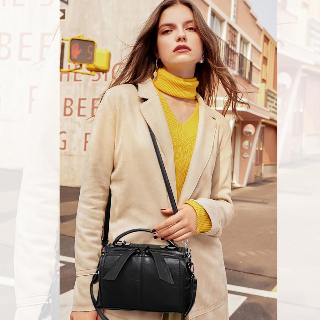 Mini Boston Shoulder Crossbody with Side Shoulder Back Perfect for and More NICOLE&DORIS Bag, Leather, Women's, Horizontal, Handbag, 2-Way, Bag, Bag,