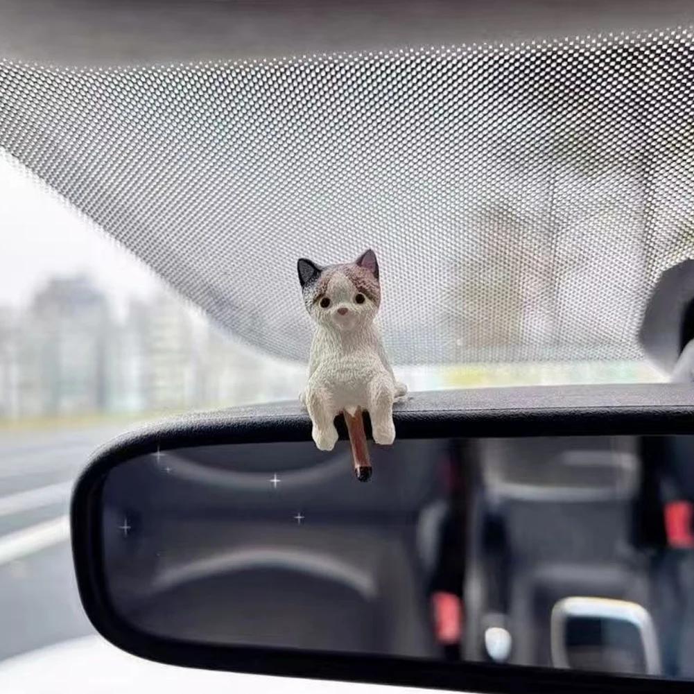 Cute Sleeping Cats Car Center Console Ornaments Navigator Screen Rearview Sleeping Kitten Ornaments Decoration Car Accessories