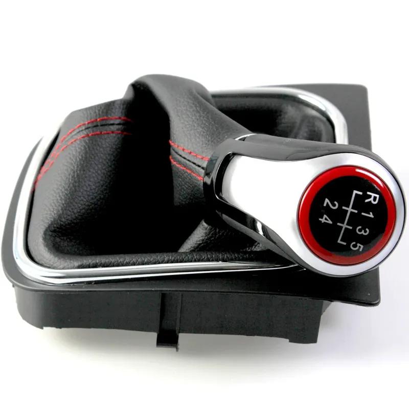 Do VW Golf 5 6 R32 GTI GTD MK5 MK6 Jetta Scirocco 5 6-biegowa gałka zmiany biegów z osłoną mieszkową ze skóry