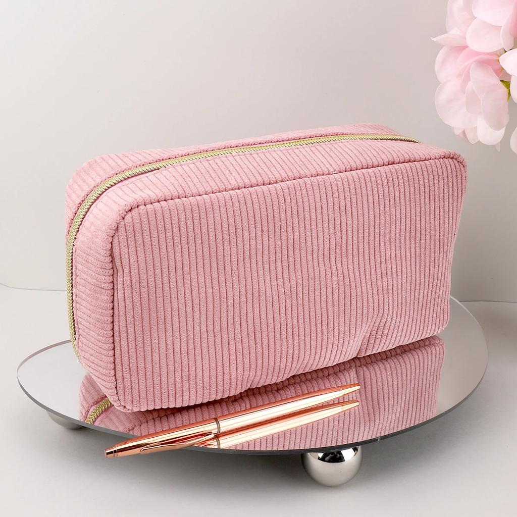 Corduroy Pencil Case Large Capacity Pencil Cases Stationery Solid Color Makeup Bag Trousse Kawaii School Supplies Pencil Pouch