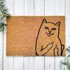 Covor de podea Pisica de desene animate Degetul mijlociu Dispise Go Away Covor de baie Absorbție de apă Home Decoearion Dormitor Covoraș de intrare