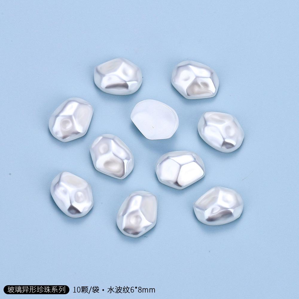 

Украшения из жемчуга для нейл-арта, стеклянные, с плоским дном, особой формы, жемчужина, пентаграмма, толстый квадрат, любовь, украшения для нейл-арта