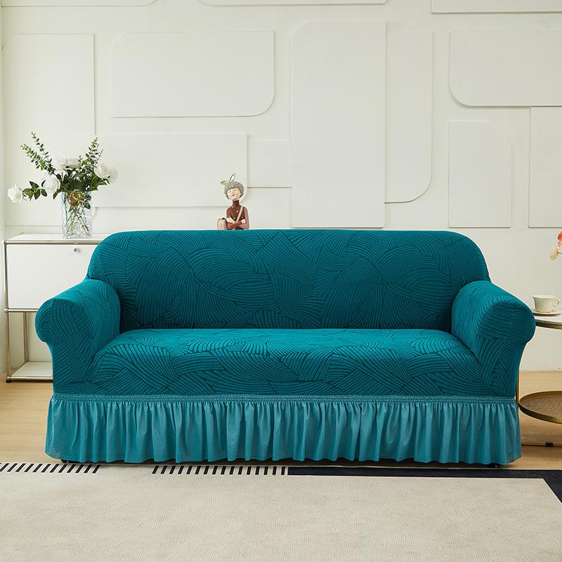Elastic Jacquard Skirt Sofa Cover, All-Inclusive Universal Cover, All-Season Universal Sofa Cover, Anti-Cat Scratch Cover