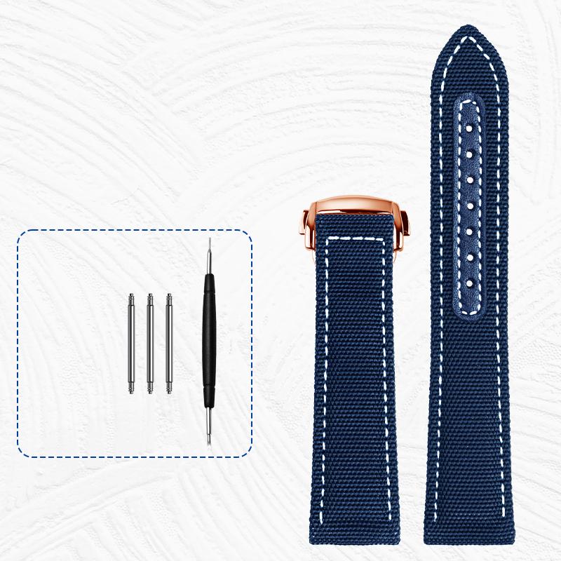 Cinturino in nylon per omega hamilton cinturino Tela Resistente Cinturino per orologio 20mm 22mm confortevole Cinturino in pelle fibbia pieghevole inferiore
