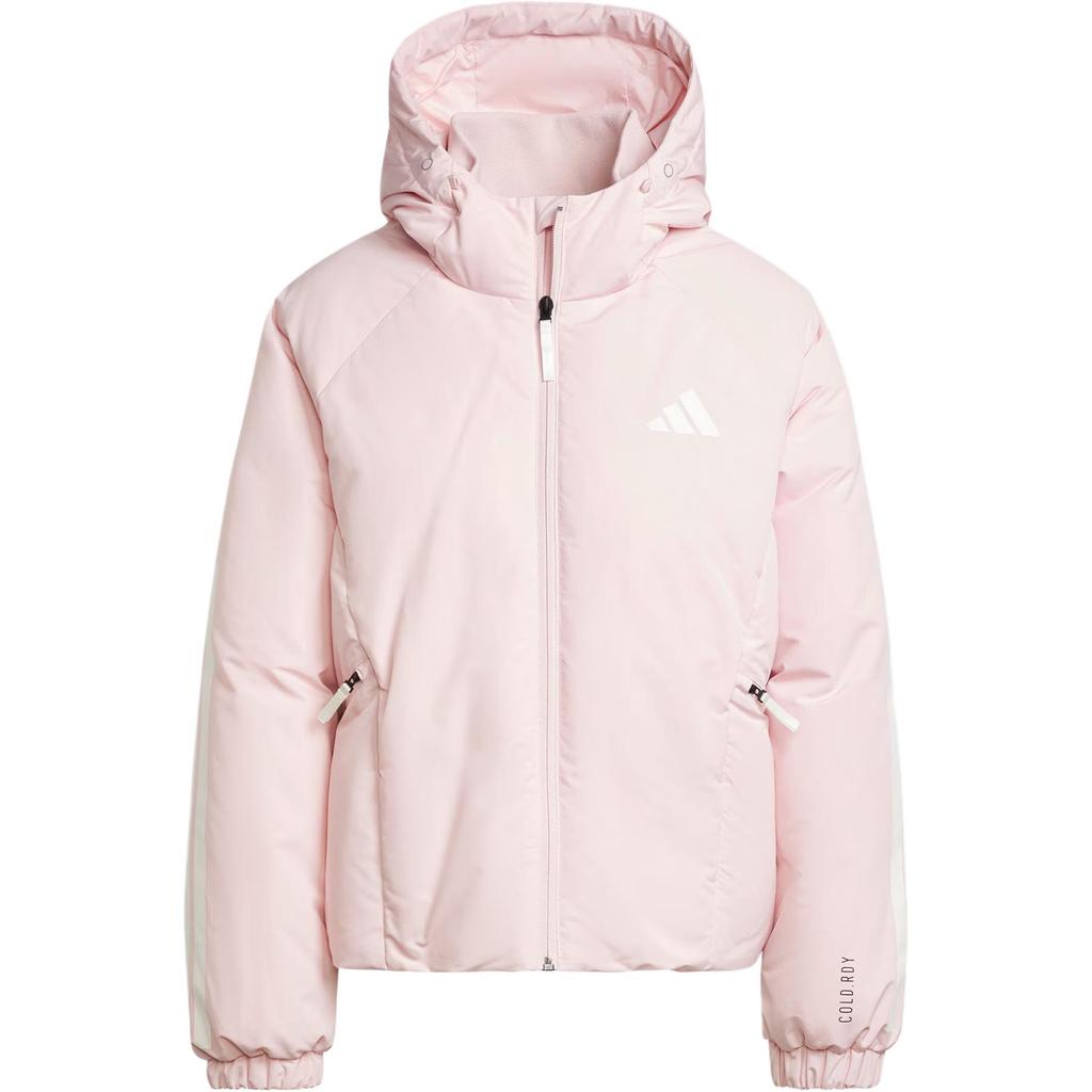 Adidas Cold.Rdy FW24 Puff Down Warm Sports Hooded Comfortable Down Jacket Women Jacket Pink Light-Gray Jade-White JG5921