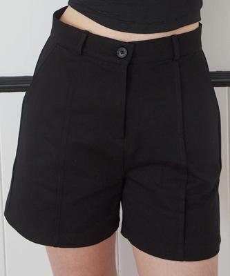 ITOV SEOUL Cotton Pintuck Half Pants Black