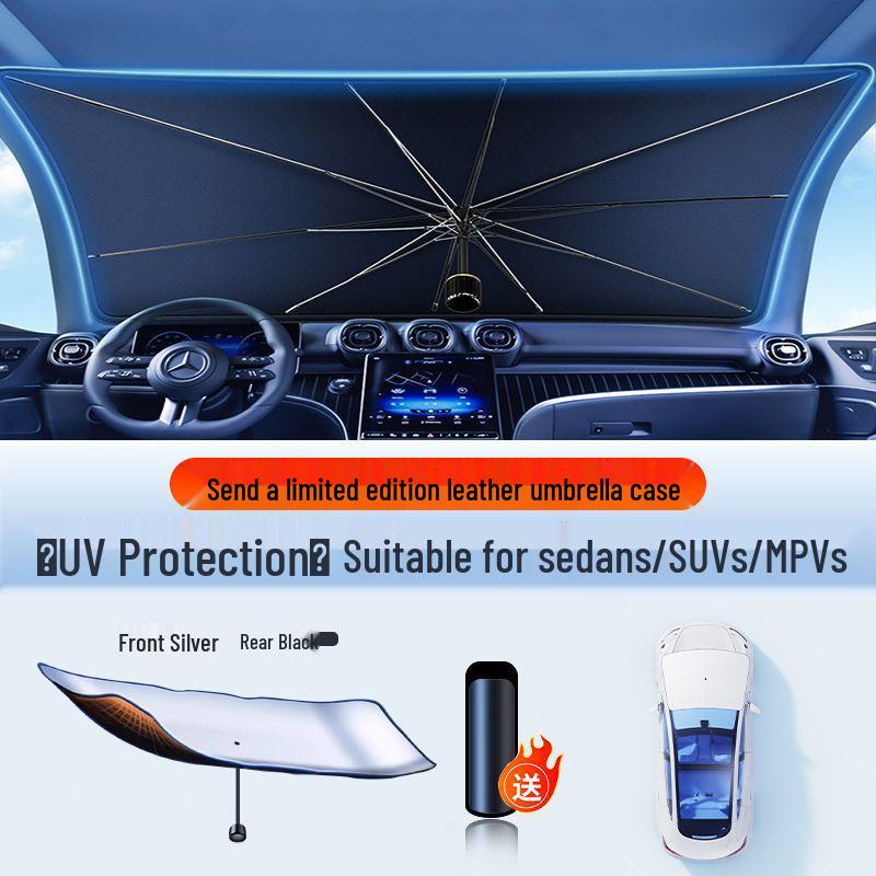 Car Sunshade Visor, Heat Insulation Curtain for Front Windshield Summer Protection.